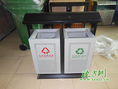 貴陽物業戶外鋼板沖孔垃圾桶，客戶的二次選擇。